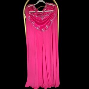 David's Bridal Vibrant Pink Beaded Dress
